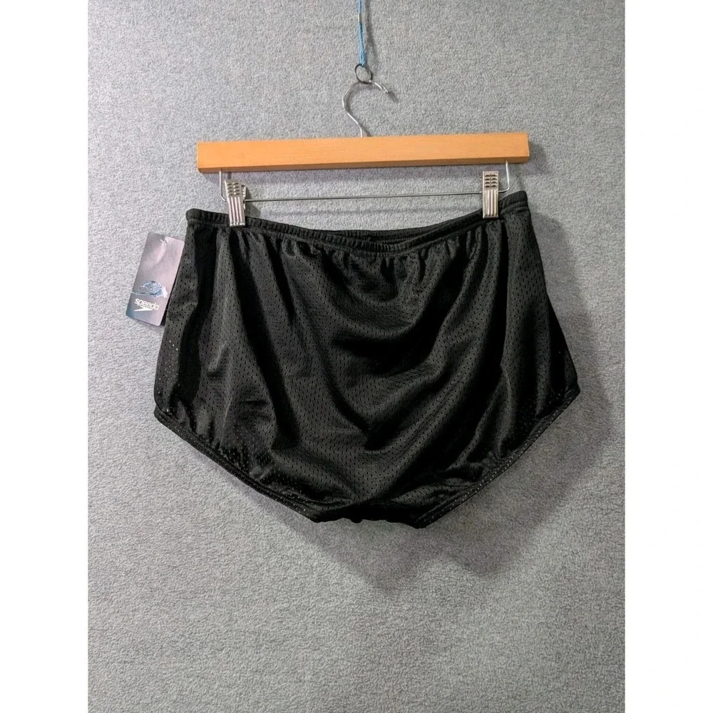 Speedo Men's Swim Briefs Black Mesh Drag Suit Size 34 NWT Training Swimwear